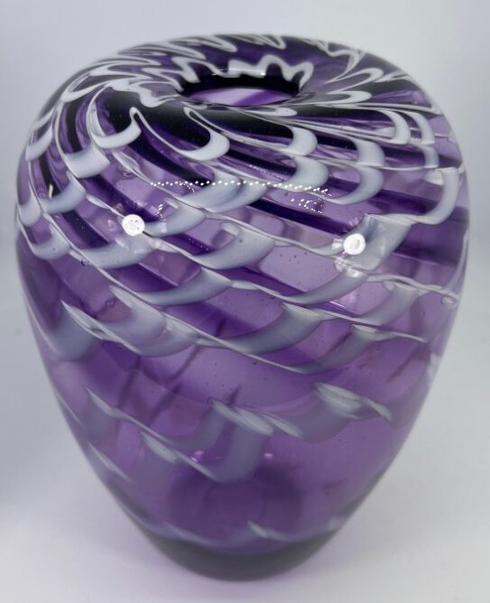 Purple Winged Round Vase
