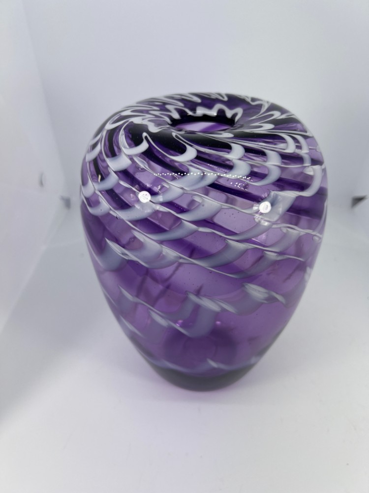 Purple Winged Round Vase