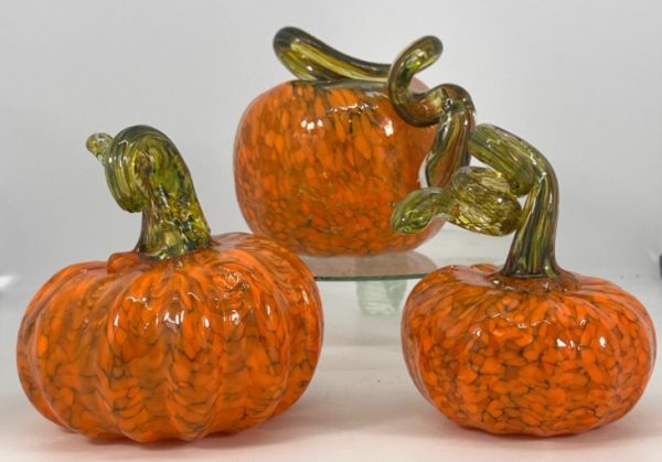 Glass Pumpkin Trio