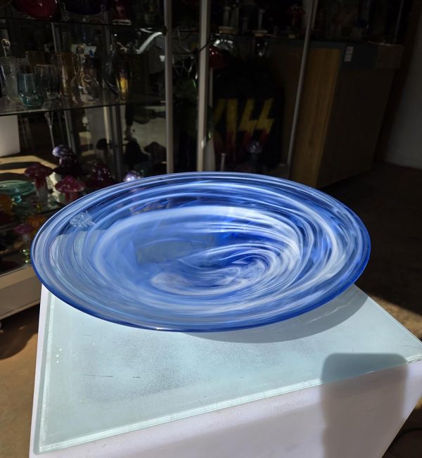 Blue White Swirl Platter