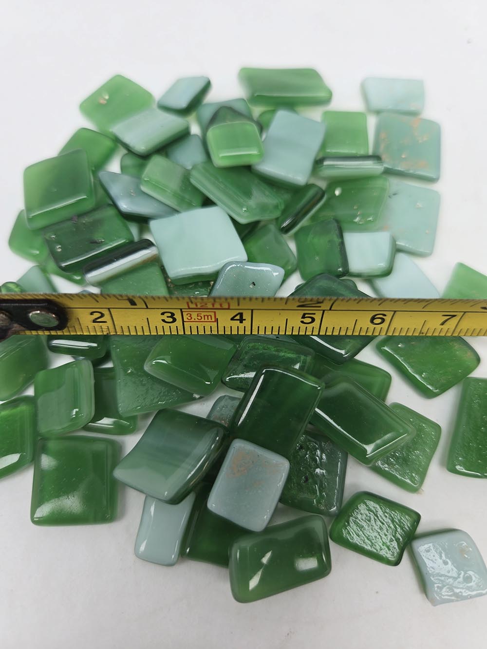 COE 96 Compatible Bulk glass fusing Squares. Green Jade - Image 2