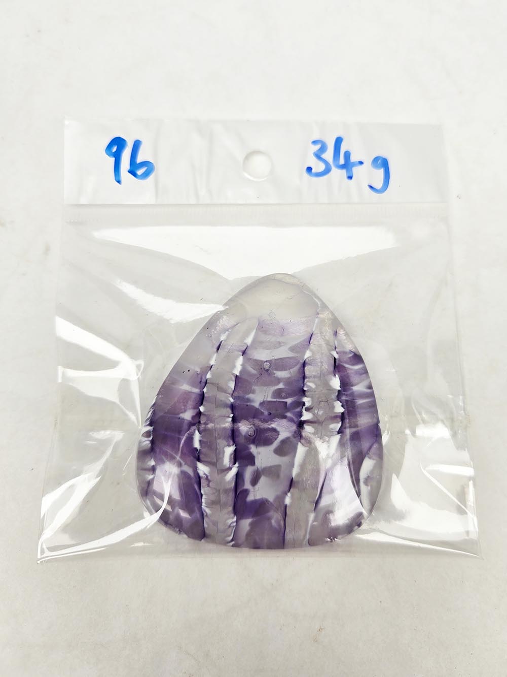 COE 96 Compatible glass fusing Cabochon. Amethyst. 34 grams (1.19oz) - Image 2