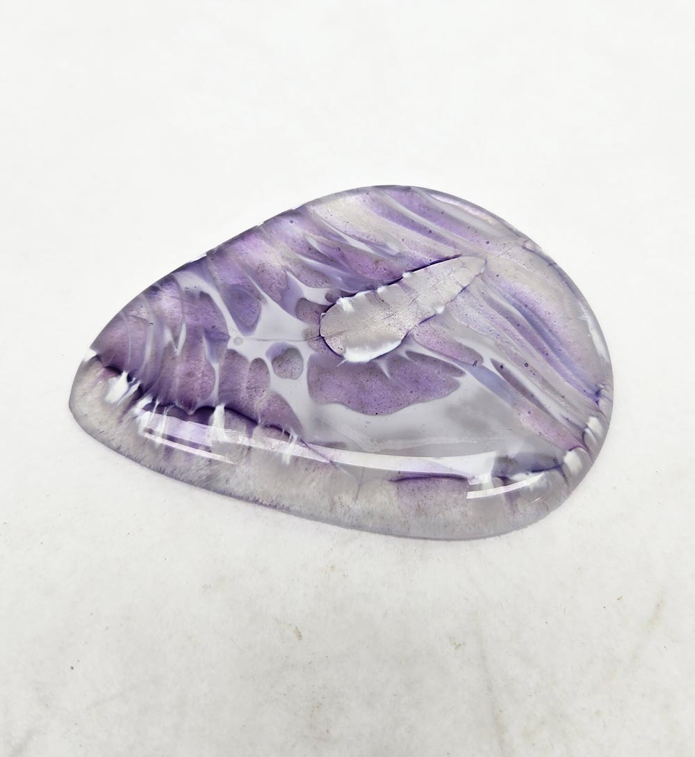 COE 96 Compatible glass fusing Cabochon. Amethyst. 24 grams