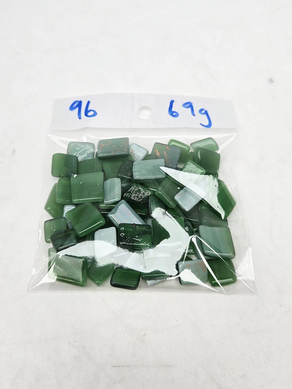 COE 96 Compatible Bulk glass fusing Squares. Green Jade - Image 3
