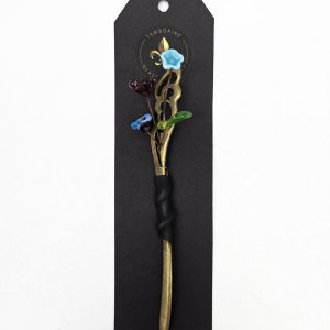 Hair Stick Blue/Maroon Floral