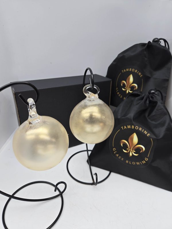 Set of 2 Christmas Baubles - Gold Dust - Image 2
