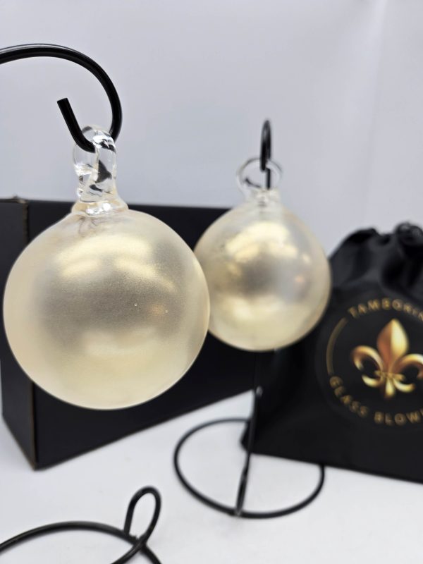 Set of 2 Christmas Baubles - Gold Dust