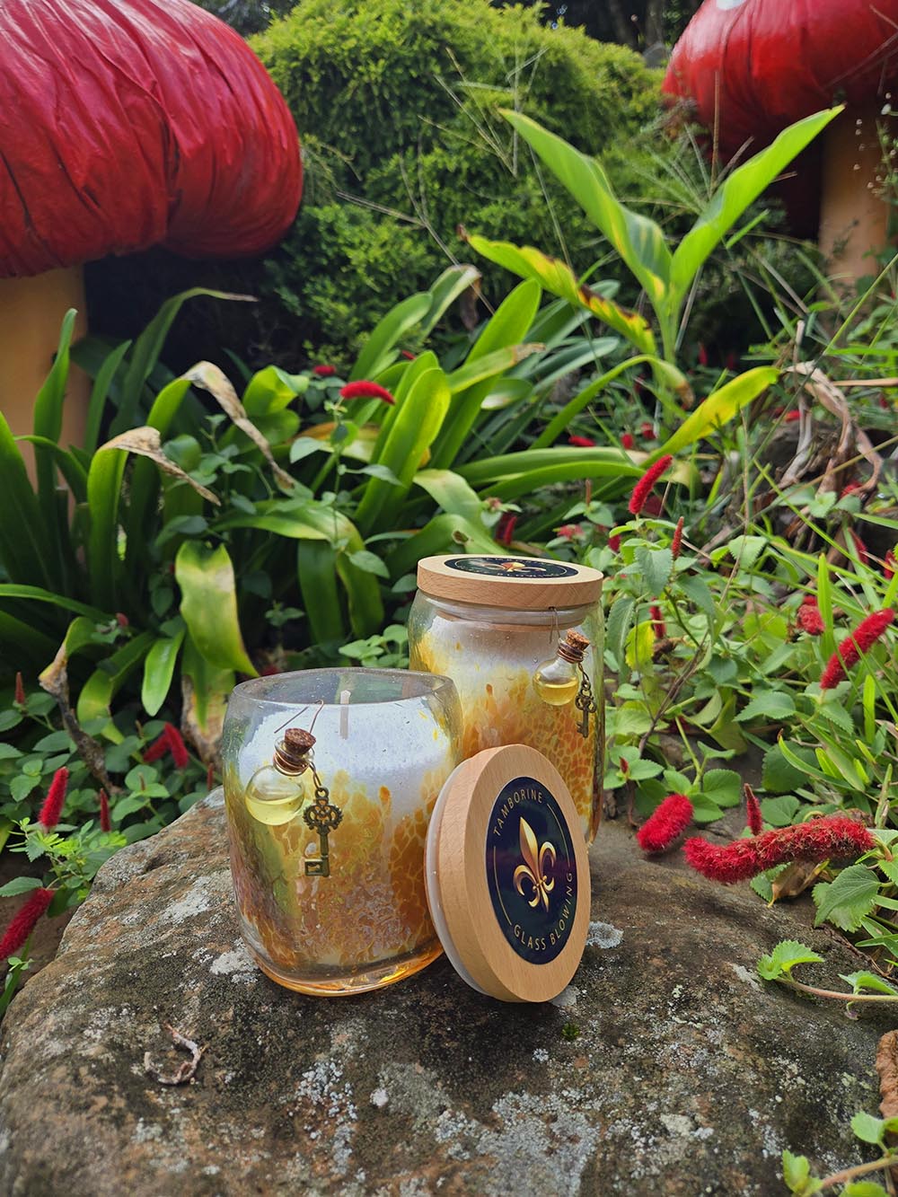 Candles in Metallic Amber Glass - Image 4