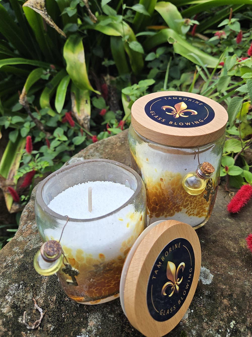 Candles in Metallic Amber Glass - Image 3