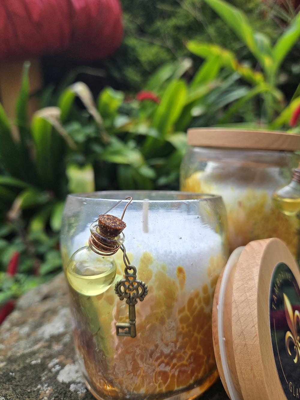 Candles in Metallic Amber Glass - Image 2