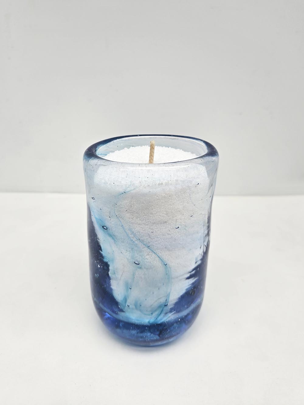 Blue Glass Candle