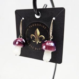 Earrings - Mushrooms - Plum
