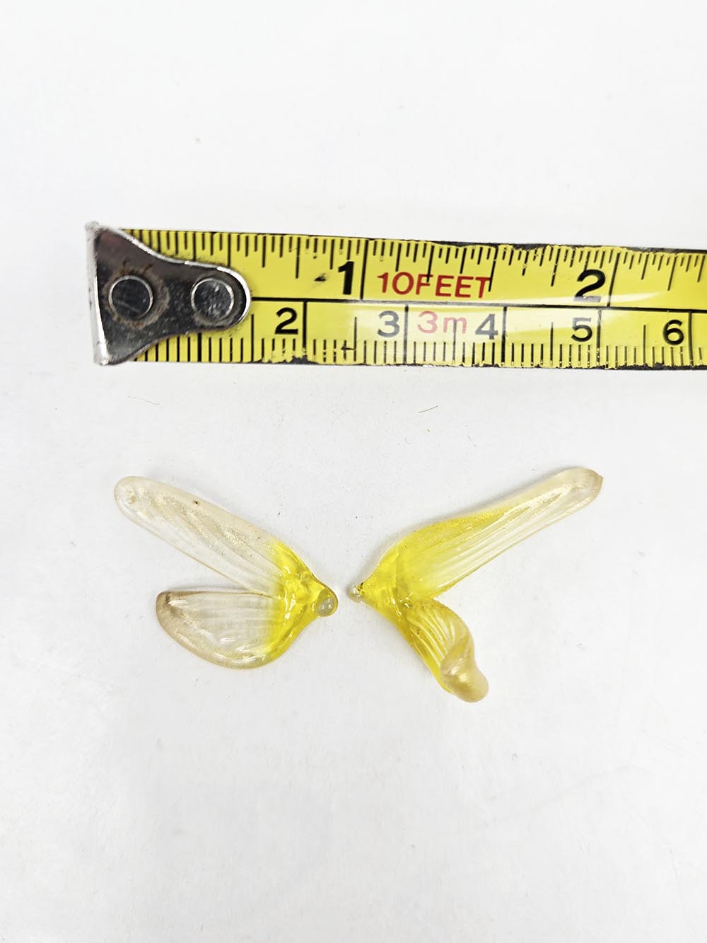 Handmade Glass Fairy Wings – Transparent Yellow - Image 2