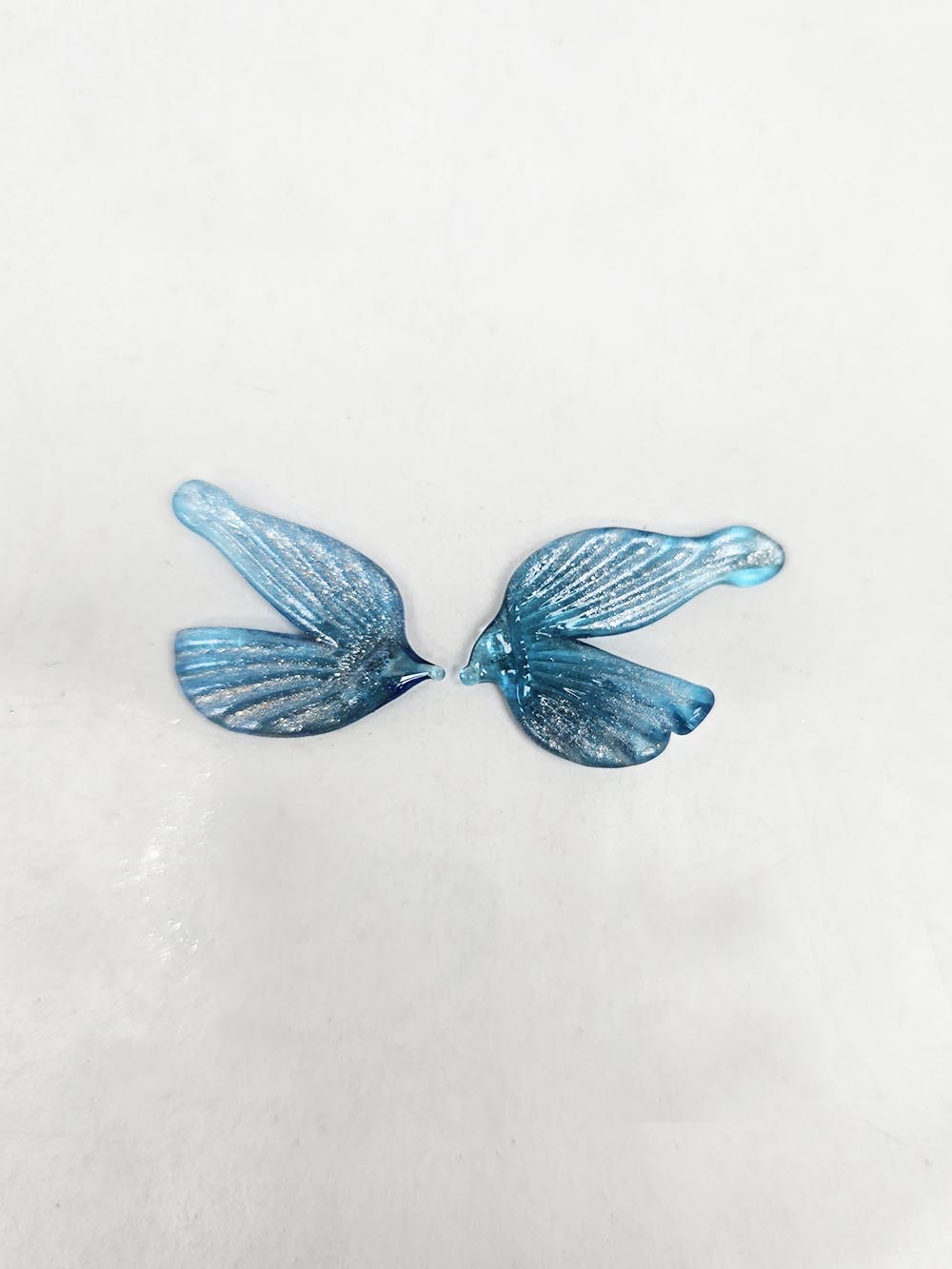Handmade Glass Fairy Wings - Aqua - Trio