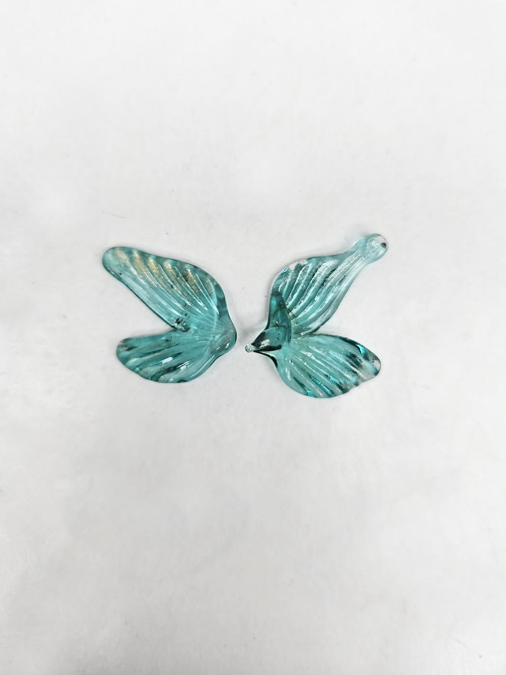 Handmade Glass Fairy Wings - Teal